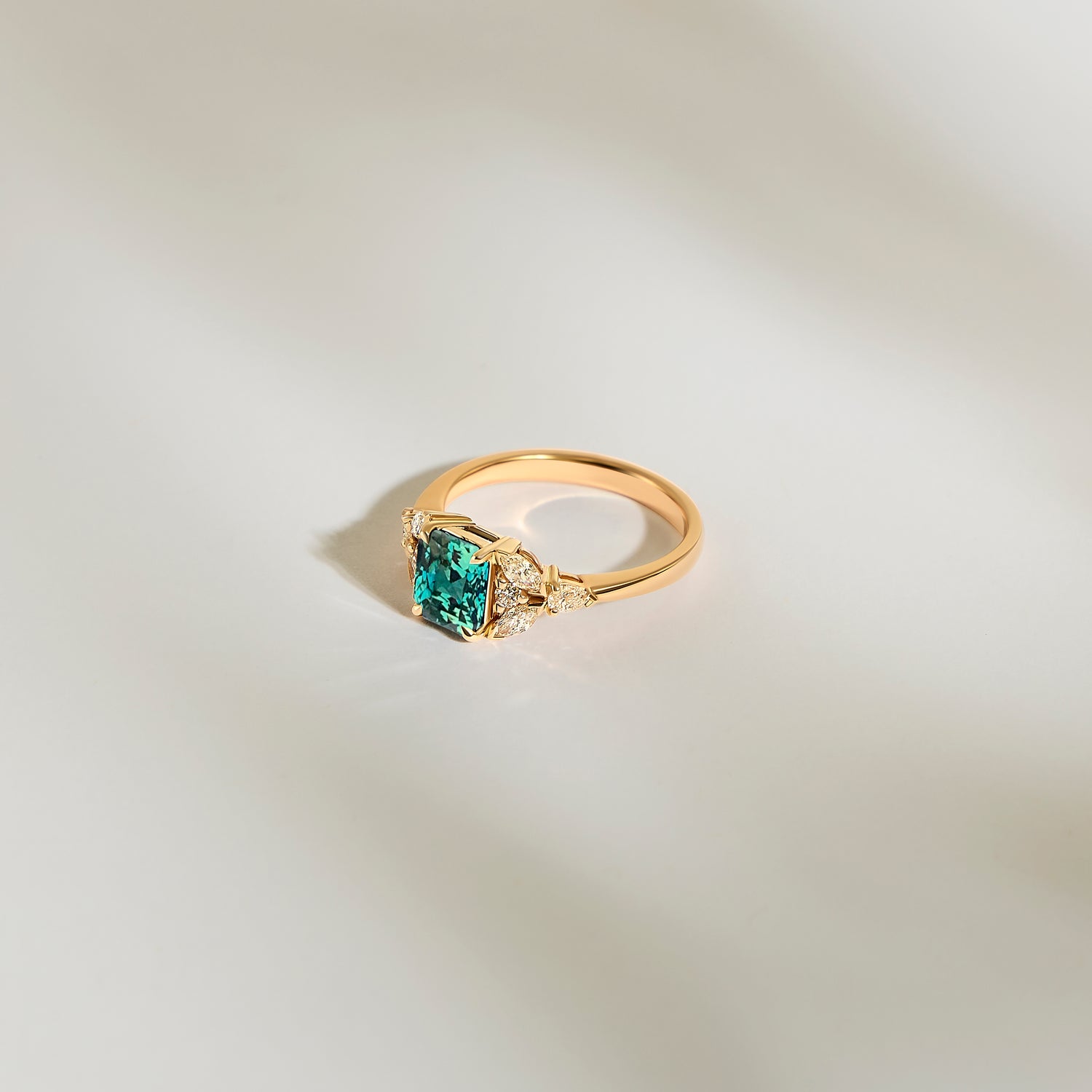 Bague art deco saphir teal