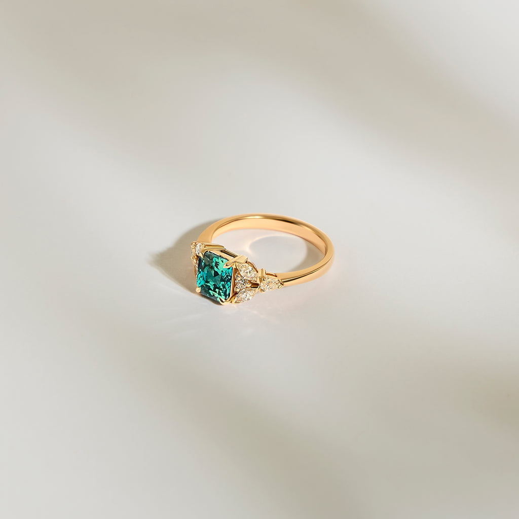 Bague Art-déco Saphir Teal