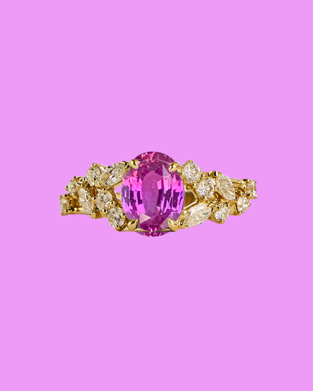 
            Bague de Fiançailles Saphir Rose
          