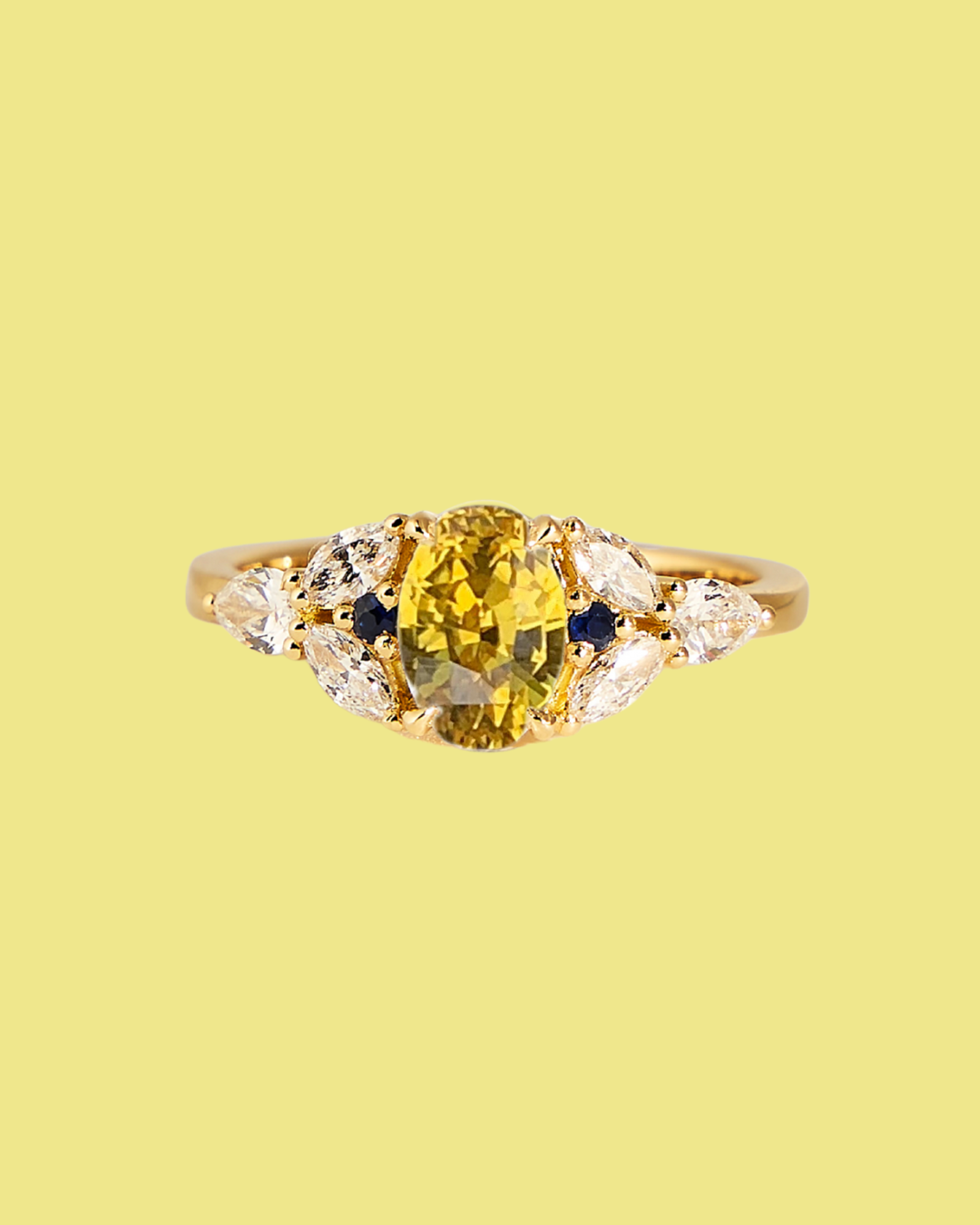 Bague de Fiançailles Saphir Jaune