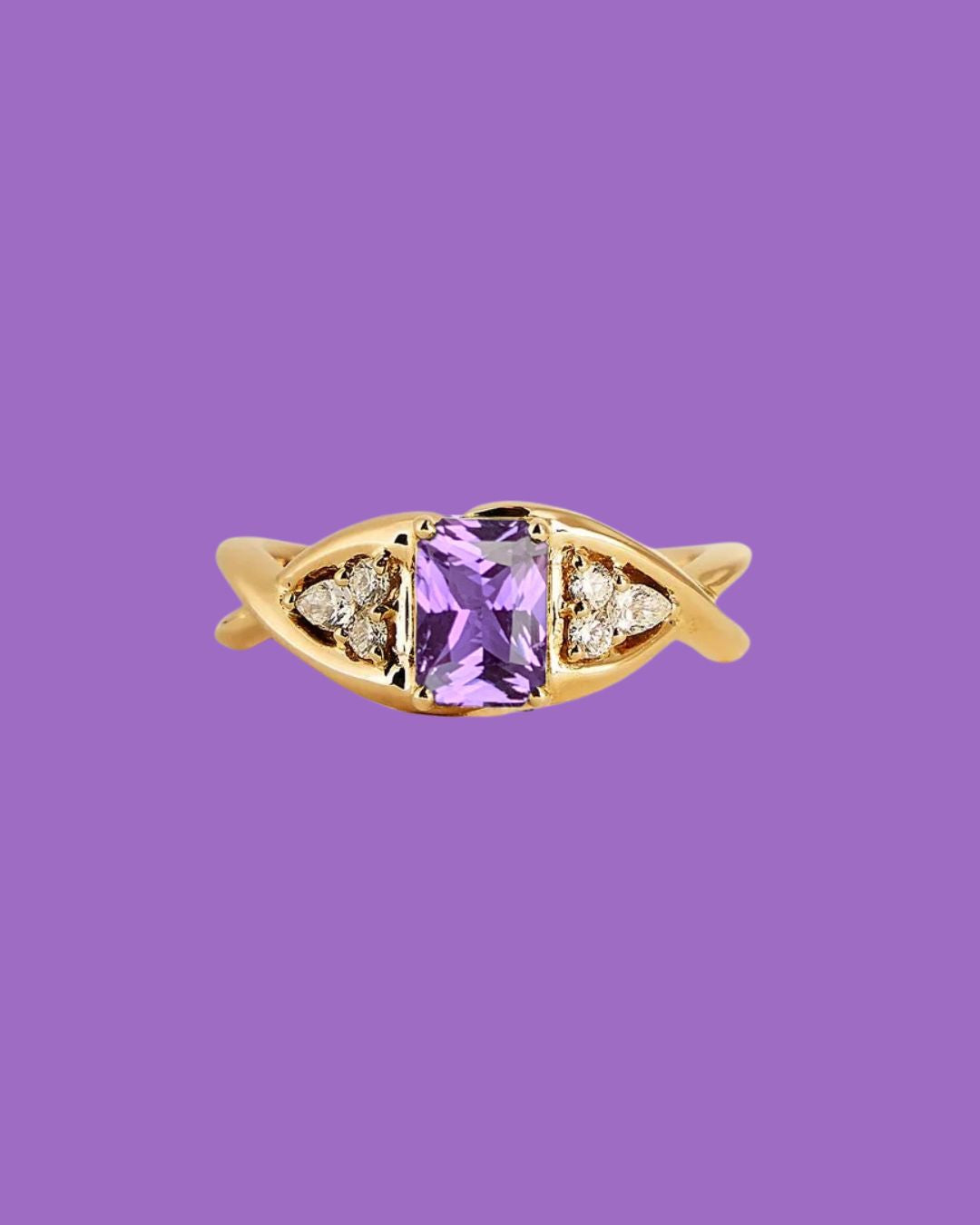 Bague de Fiançailles Saphir Violet