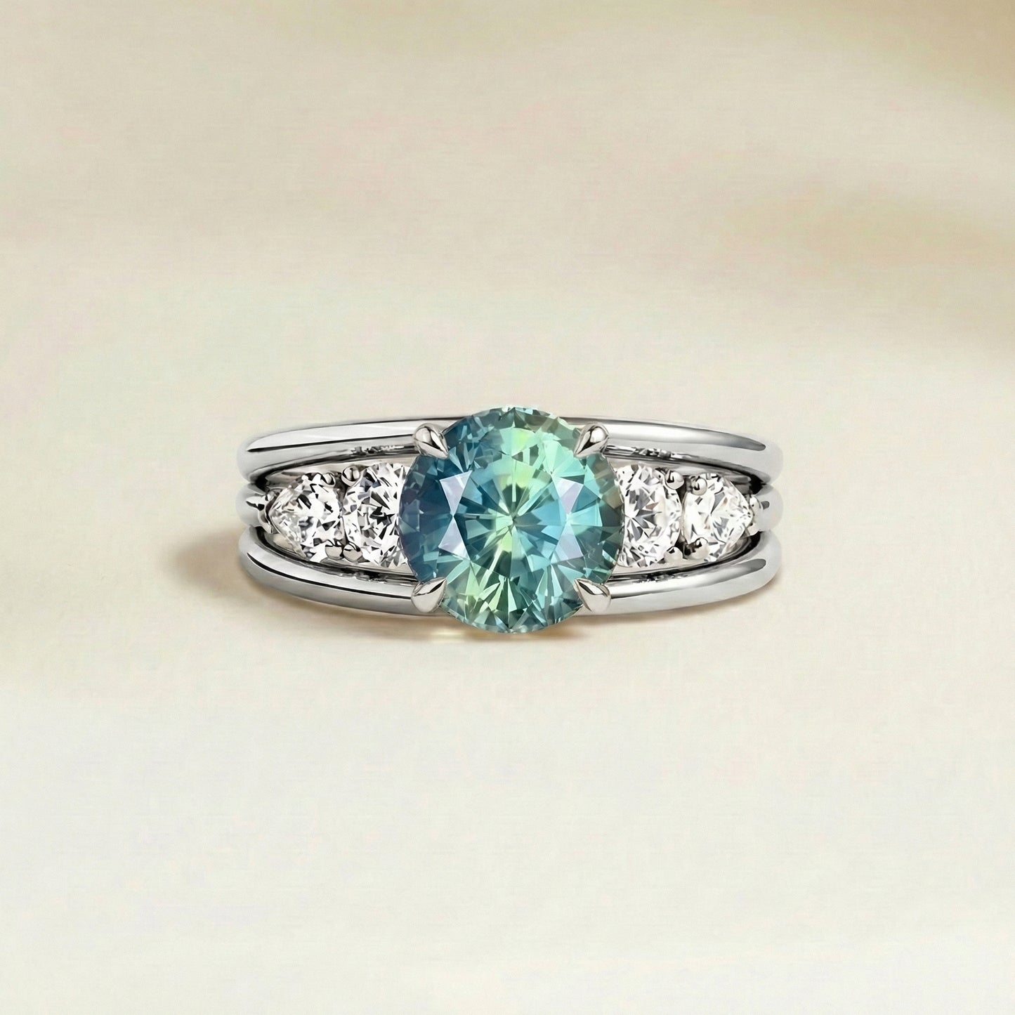 Bague_saphir_teal_rond_floral_or_blanc