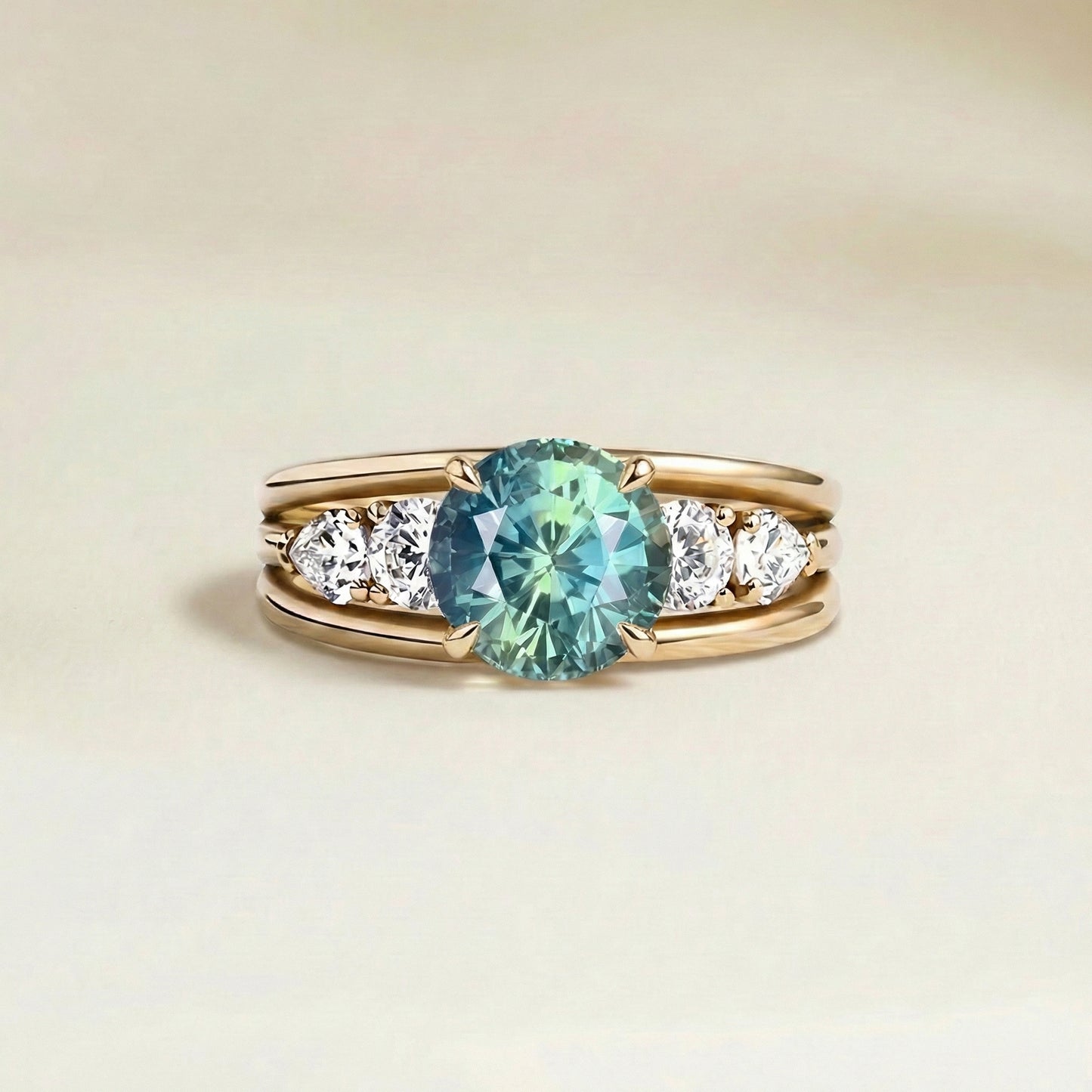 Bague_saphir_teal_rond_floral_or_jaune