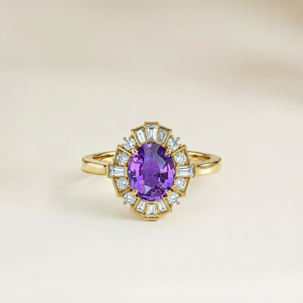 Bague Saphir Violet Art déco