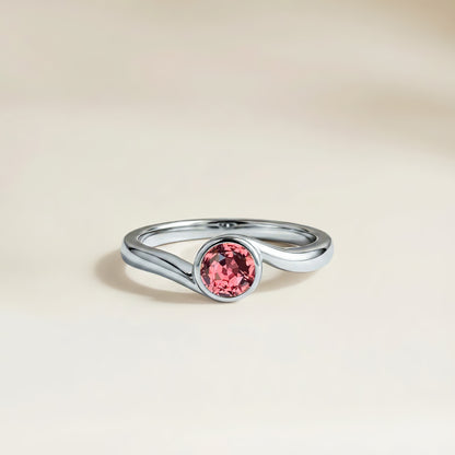 Bague Saphir Padparadscha Solitaire