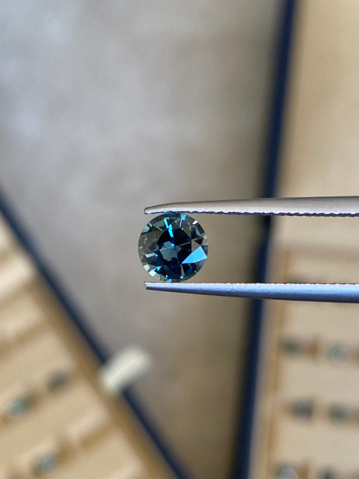 Saphir teal rond • 1,2ct