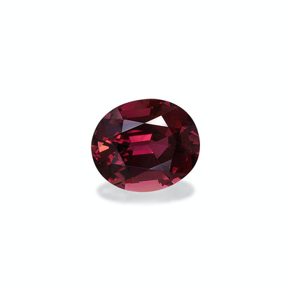 La « Tourmaline Rose » de Bonnot Paris est une pierre précieuse de taille ovale rouge foncé de 6,32 ct avec des facettes réfléchissant la lumière sur un fond blanc uni.