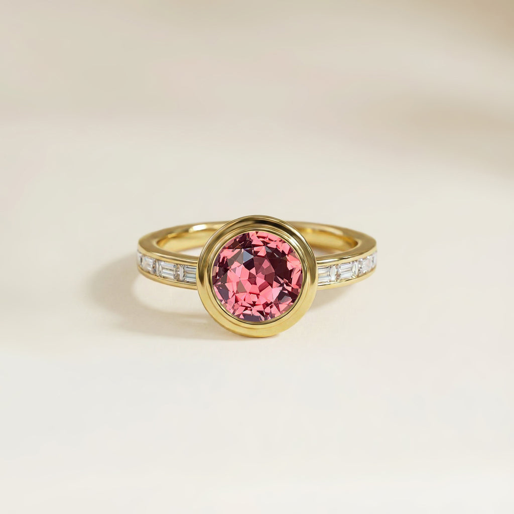 Bague Saphir Padparadscha Art déco