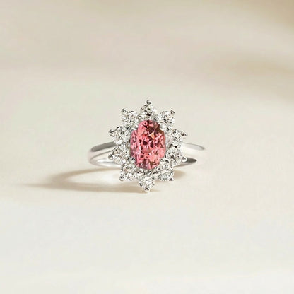 bague marguerite saphir padparadscha
