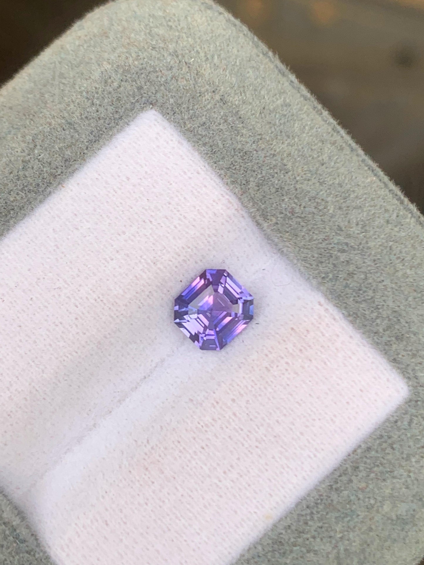 bi colour sapphire square emerald 1,15ct photo 2