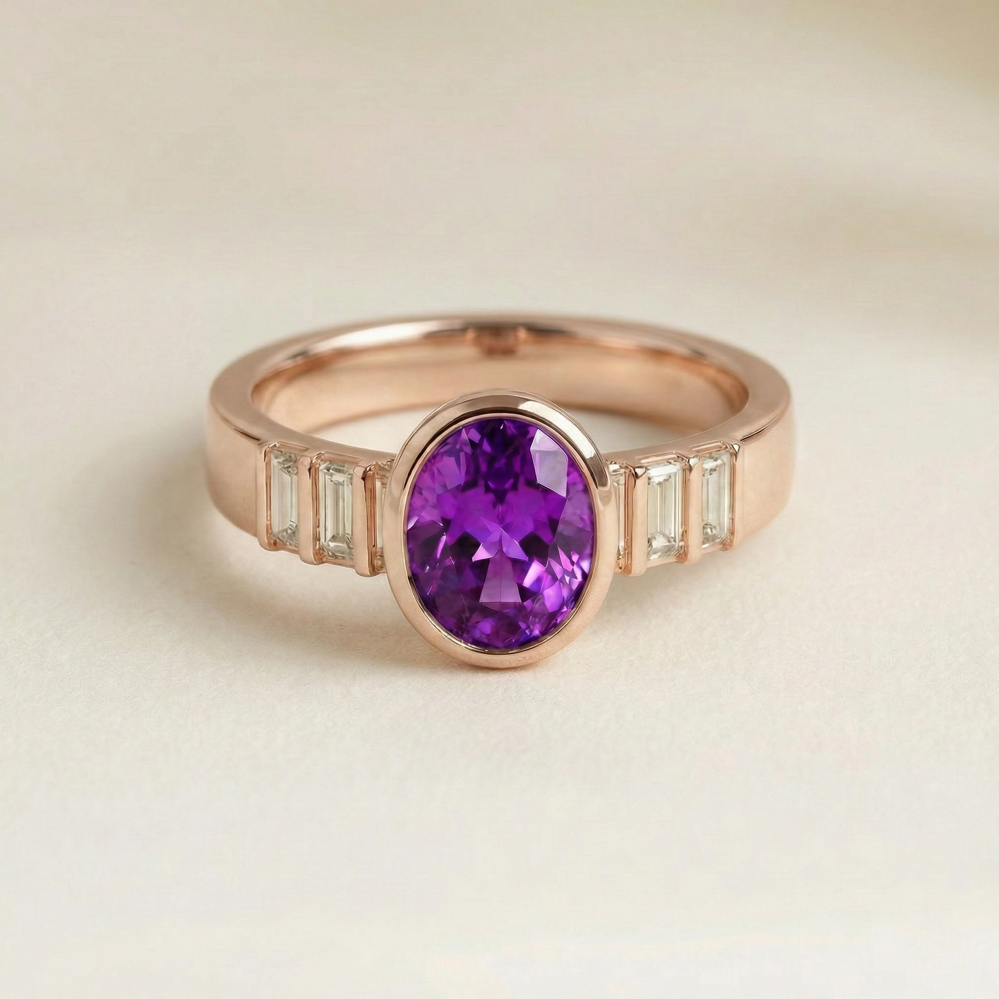Bague Saphir Violet Art déco • vue 3 • bijou de luxe • bijou de luxe | Bonnot Paris — Bonnot Paris