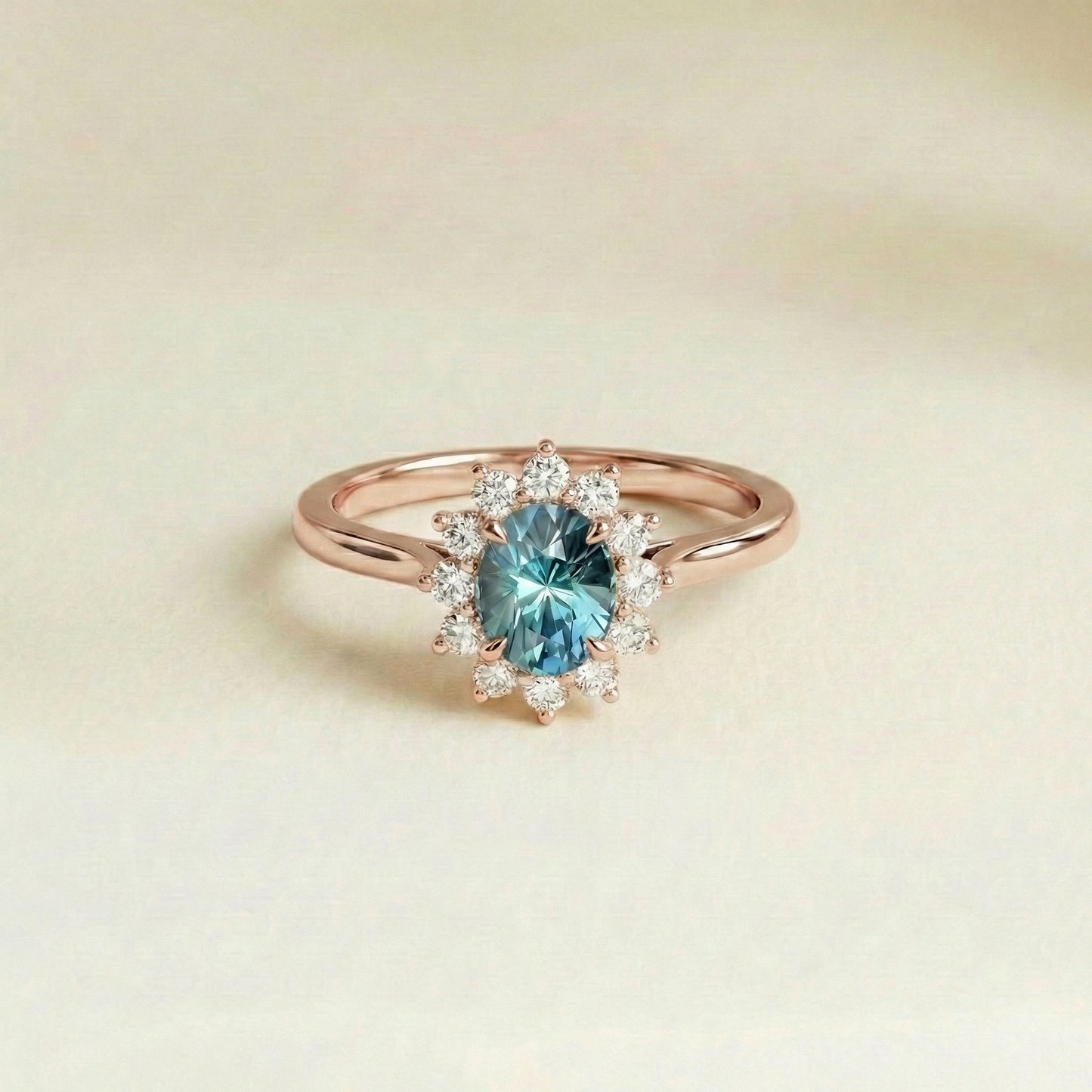 Bague Saphir Teal Florale • vue 3 • bijou de luxe • bijou de luxe | Bonnot Paris — Bonnot Paris