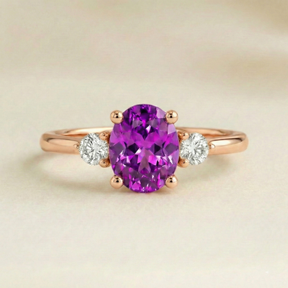 Ring Sapphire violet Neutral - scale view | Jewellery Bonnot Paris