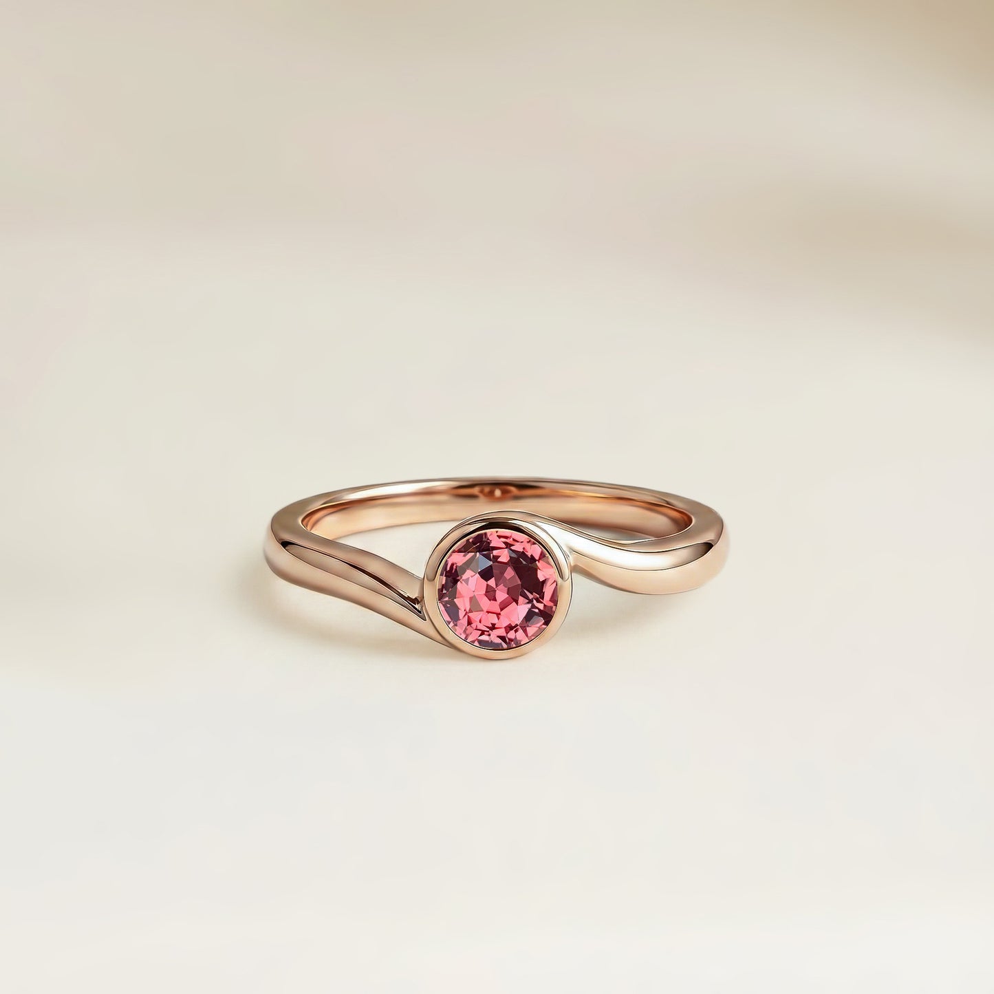 Bague Saphir Padparadscha Solitaire 