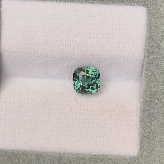 green & blue sapphire Cushion 1.53 ct