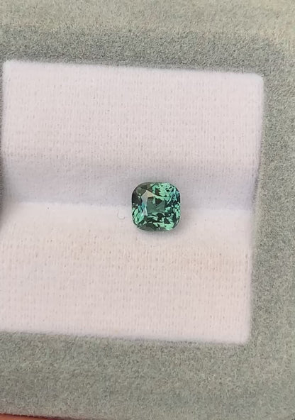 green & blue sapphire Cushion 1.53 ct