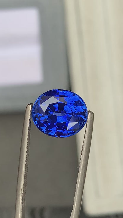 Vivid Blue Sapphire oval cut 6,03ct 