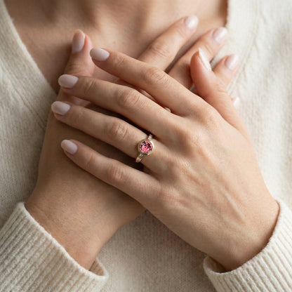 Bague Saphir Padparadscha Art déco 