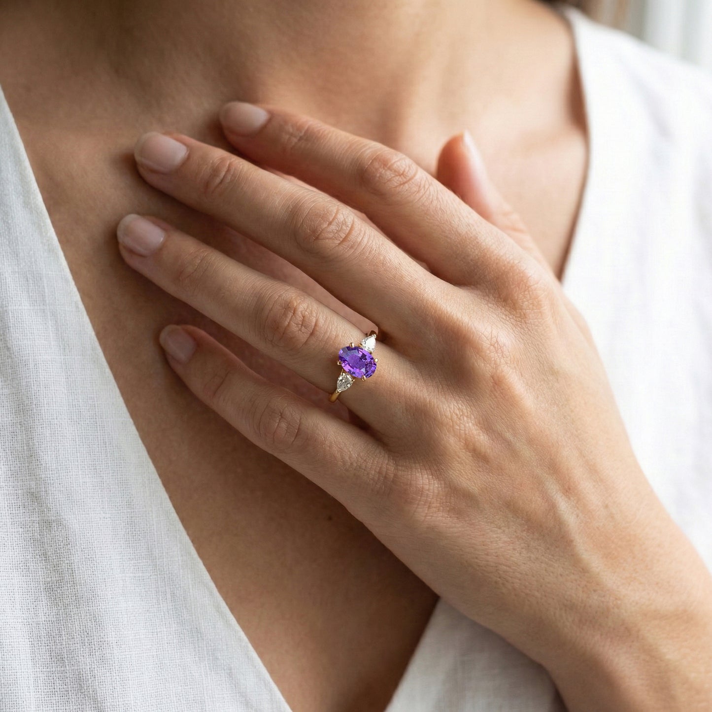 Bague Saphir Violet Neutral