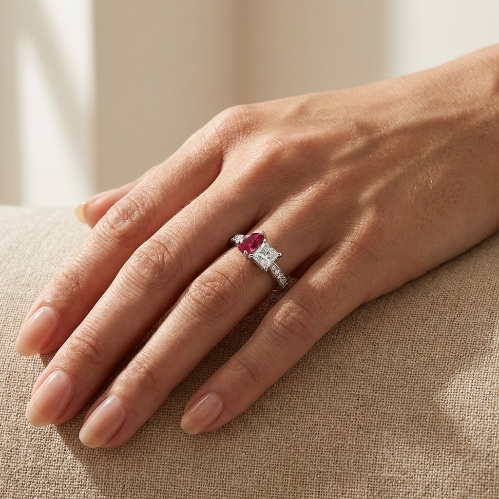 Bague Toi & Moi Padparadscha