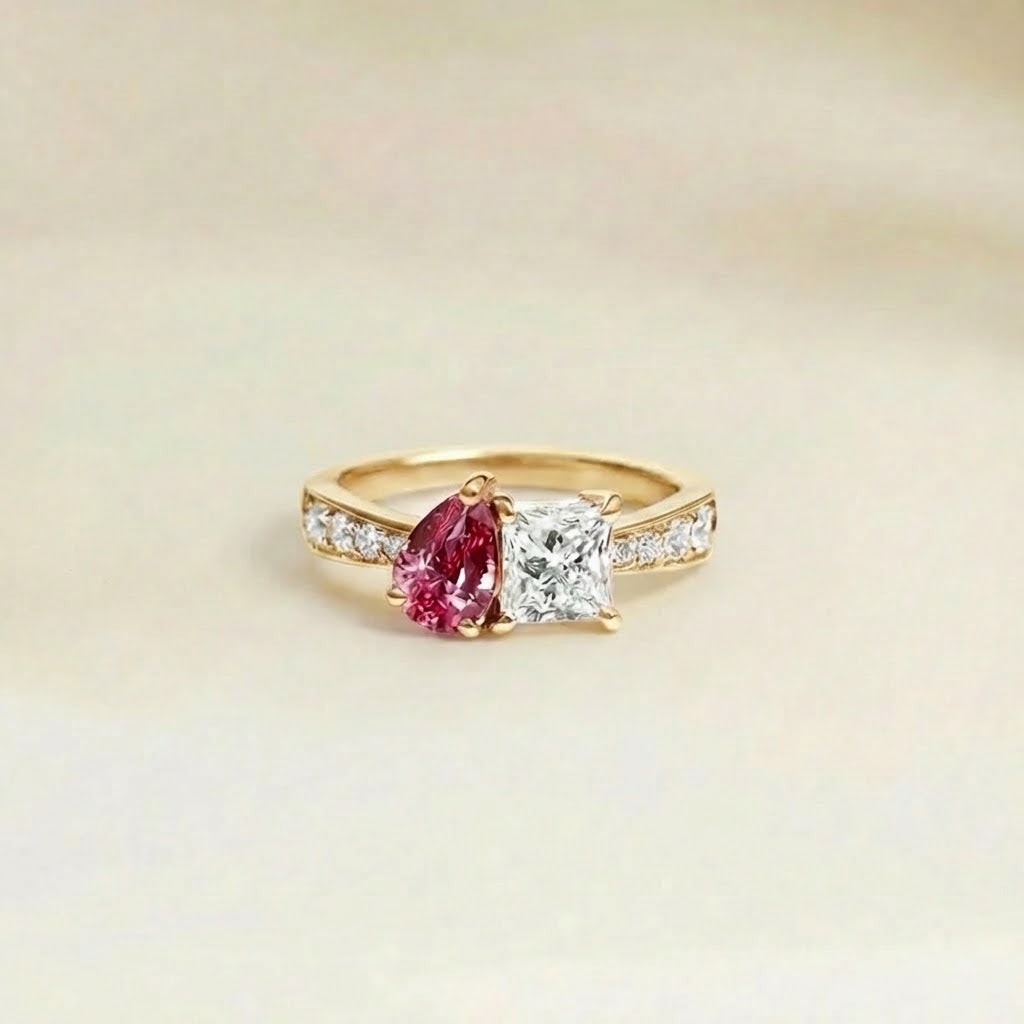 Bague Toi & Moi Padparadscha