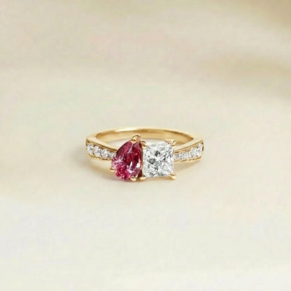 Bague Toi & Moi Padparadscha