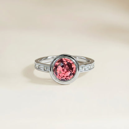 Bague Saphir Padparadscha Art déco 