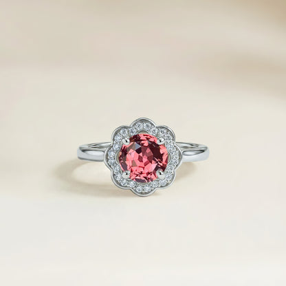 Bague Saphir Padparadscha Florale