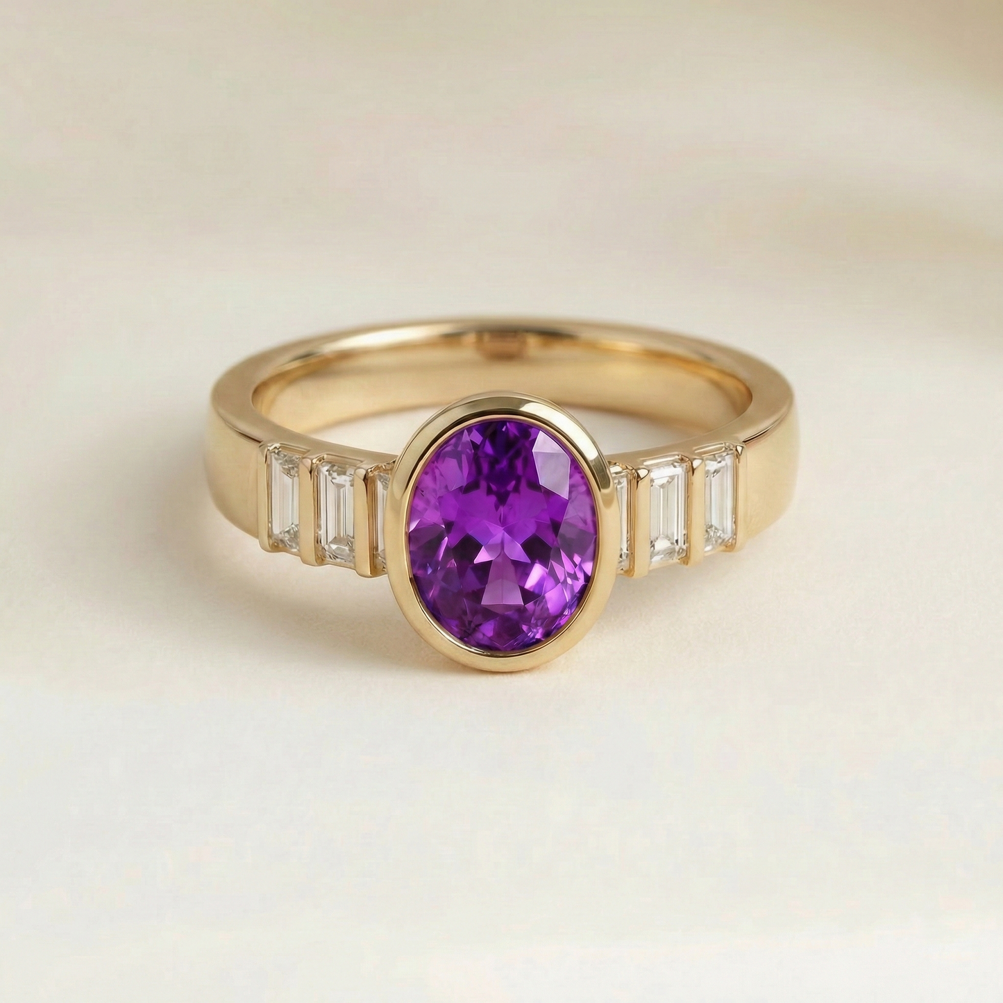 Bague Saphir Violet Art déco • bijou porté • bijou de luxe • bijou de luxe | Bonnot Paris — Bonnot Paris