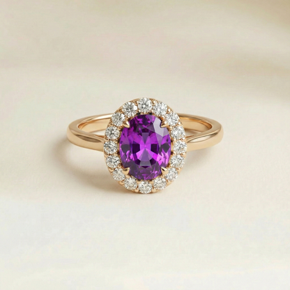 Anel Safira Violeta Vintage - vista principal | Joalheria Bonnot Paris