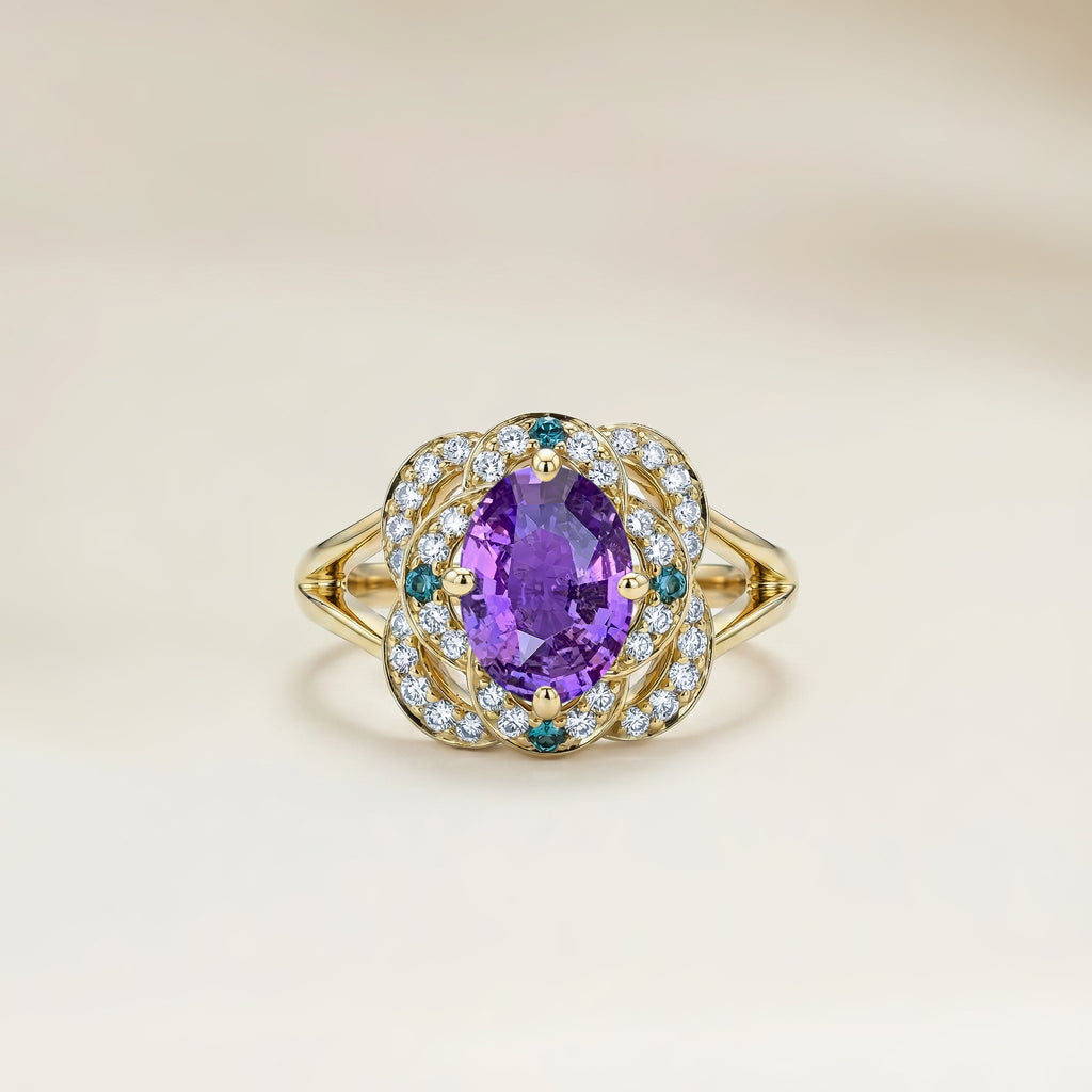 Bague Saphir Violet Vintage
